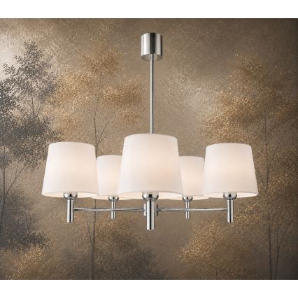 Brilagi - Luster na tyči MONTE 5xE27/60W/230V krémová/lesklý chróm