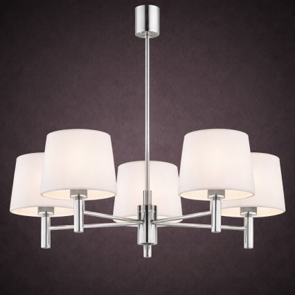 Brilagi - Luster na tyči MONTE 5xE27/60W/230V krémová/lesklý chróm