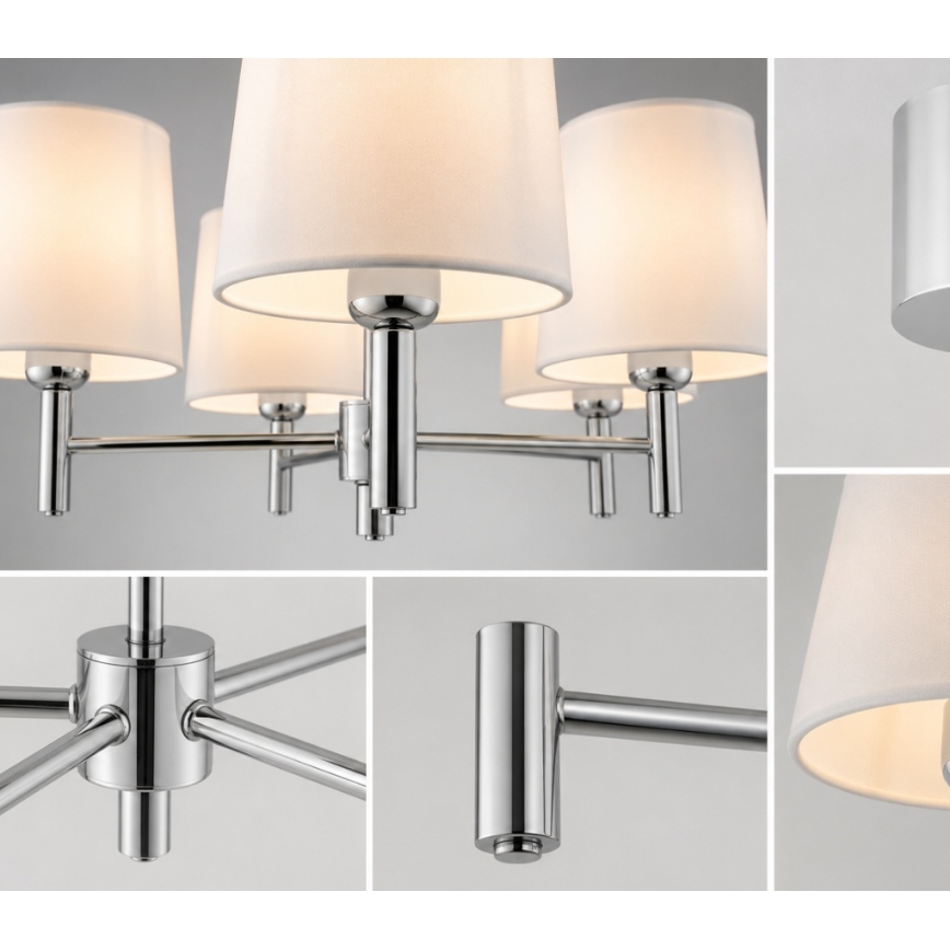 Brilagi - Luster na tyči MONTE 5xE27/60W/230V krémová/lesklý chróm
