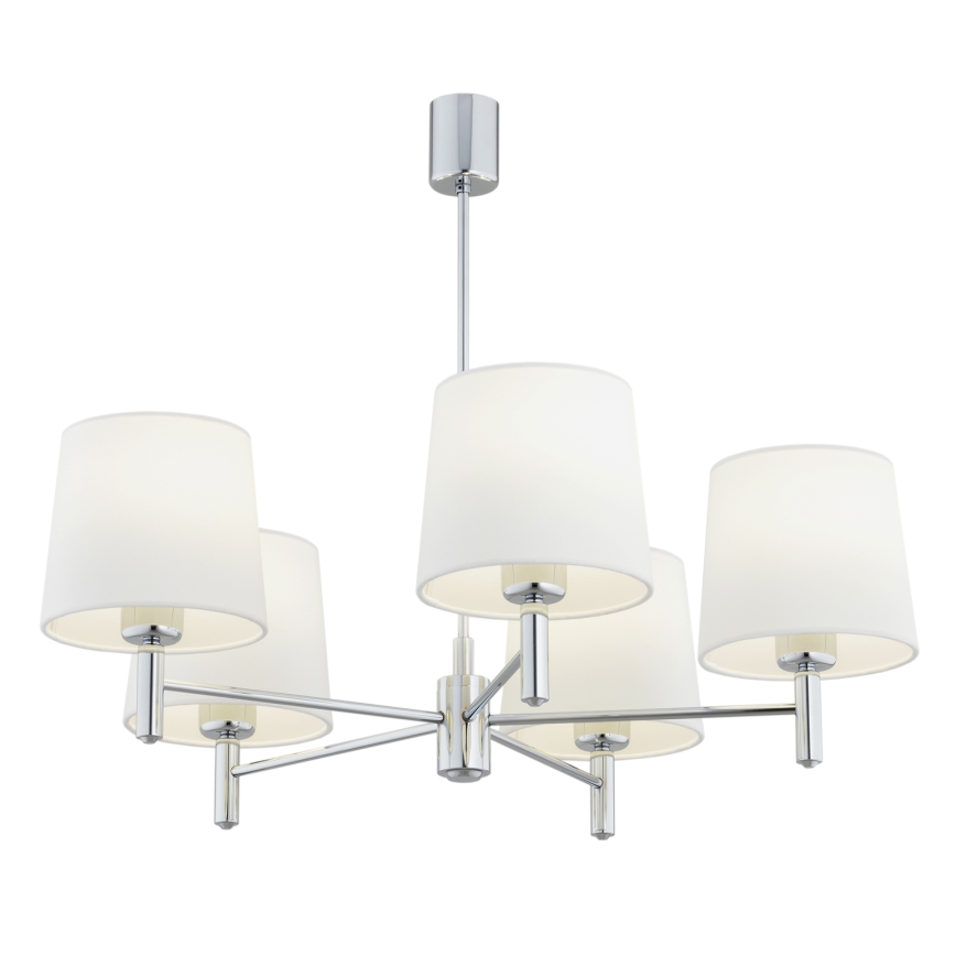Brilagi - Luster na tyči MONTE 5xE27/60W/230V krémová/lesklý chróm