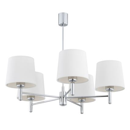 Brilagi - Luster na tyči MONTE 5xE27/60W/230V krémová/lesklý chróm