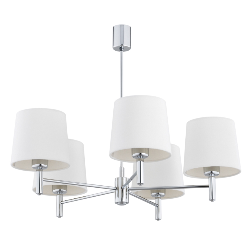 Brilagi - Luster na tyči MONTE 5xE27/60W/230V krémová/lesklý chróm