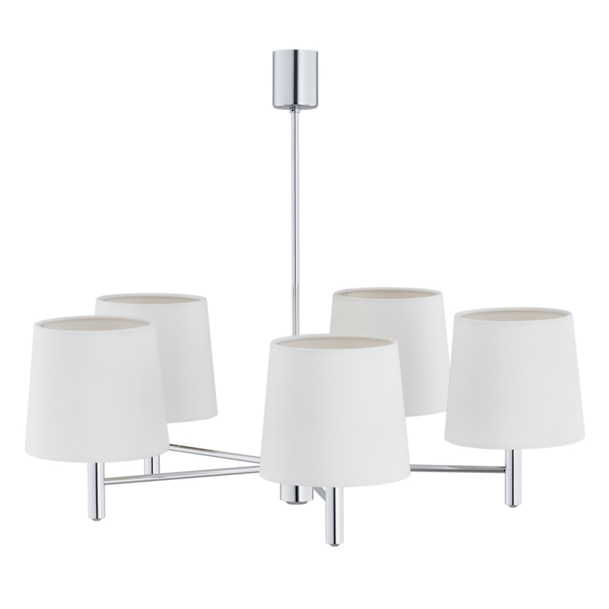 Brilagi - Luster na tyči MONTE 5xE27/60W/230V krémová/lesklý chróm