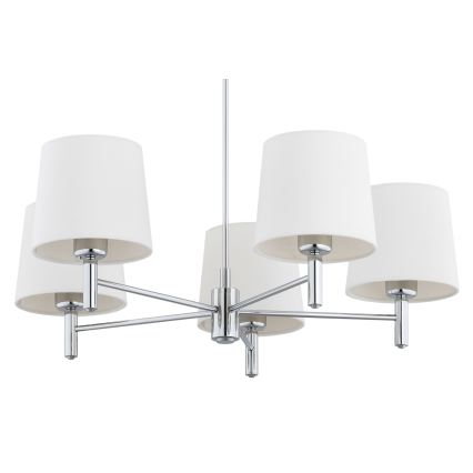 Brilagi - Luster na tyči MONTE 5xE27/60W/230V krémová/lesklý chróm