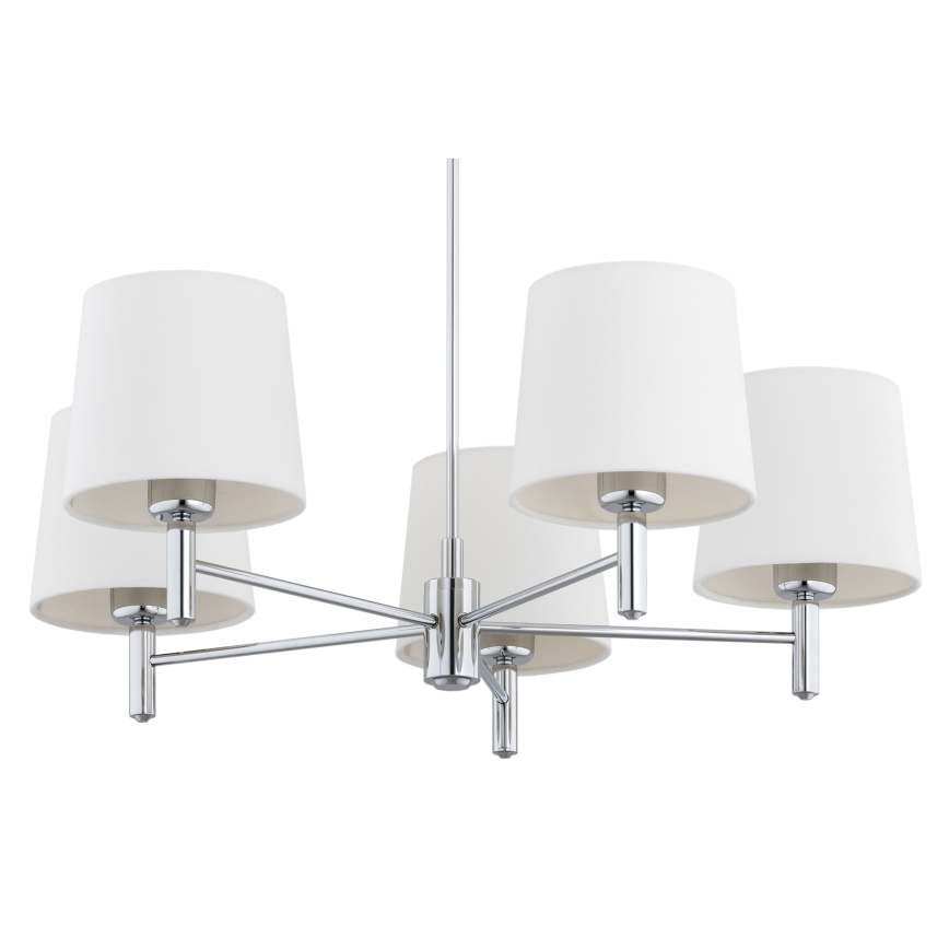 Brilagi - Luster na tyči MONTE 5xE27/60W/230V krémová/lesklý chróm