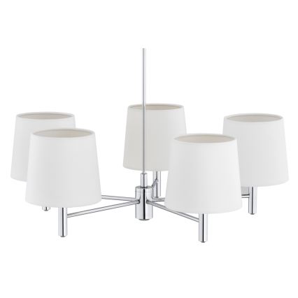 Brilagi - Luster na tyči MONTE 5xE27/60W/230V krémová/lesklý chróm