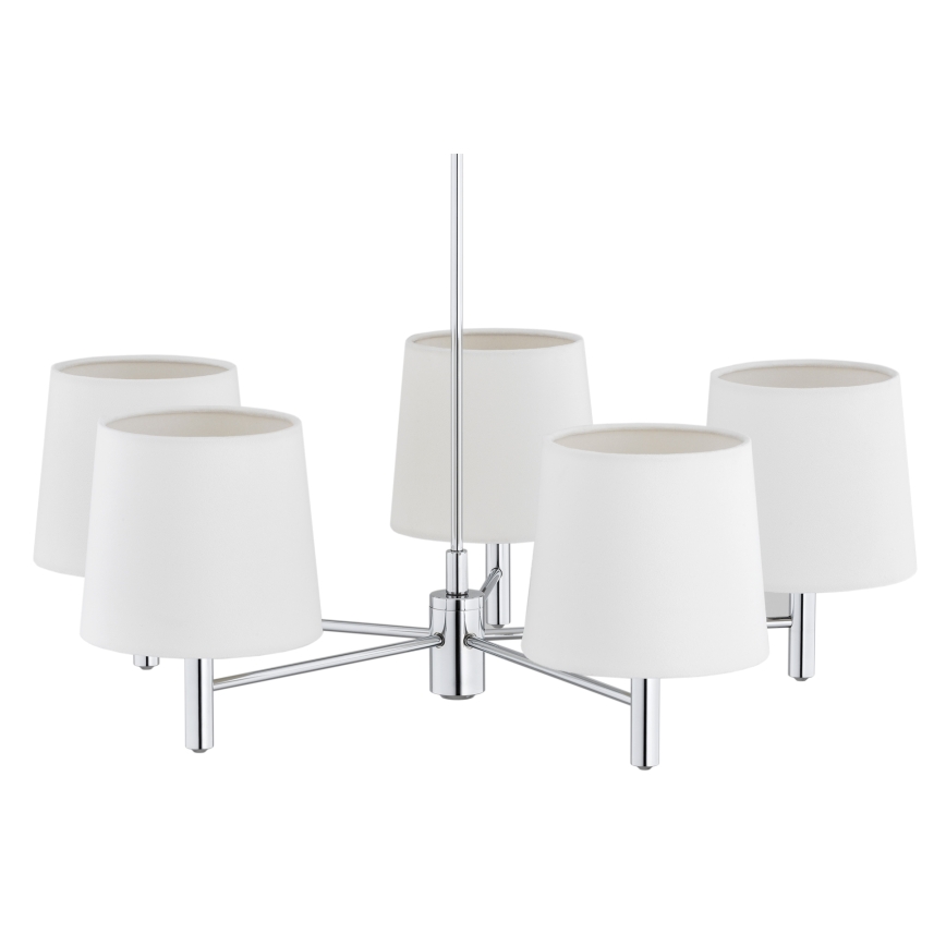 Brilagi - Luster na tyči MONTE 5xE27/60W/230V krémová/lesklý chróm