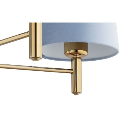Brilagi - Luster na tyči MONTE 5xE27/60W/230V modrá/zlatá
