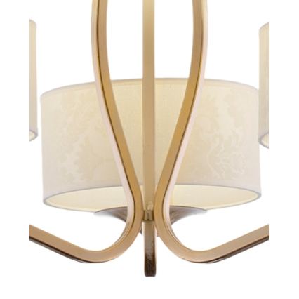 Brilagi - Luster na tyči SAPHIRE 3xE27/15W/230V pr. 66 cm krémová/zlatá/patina