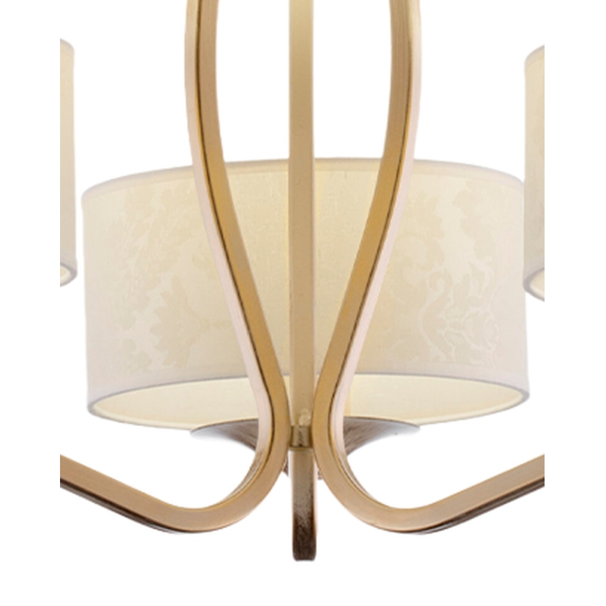 Brilagi - Luster na tyči SAPHIRE 3xE27/15W/230V pr. 66 cm krémová/zlatá/patina
