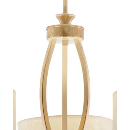 Brilagi - Luster na tyči SAPHIRE 3xE27/15W/230V pr. 66 cm krémová/zlatá/patina