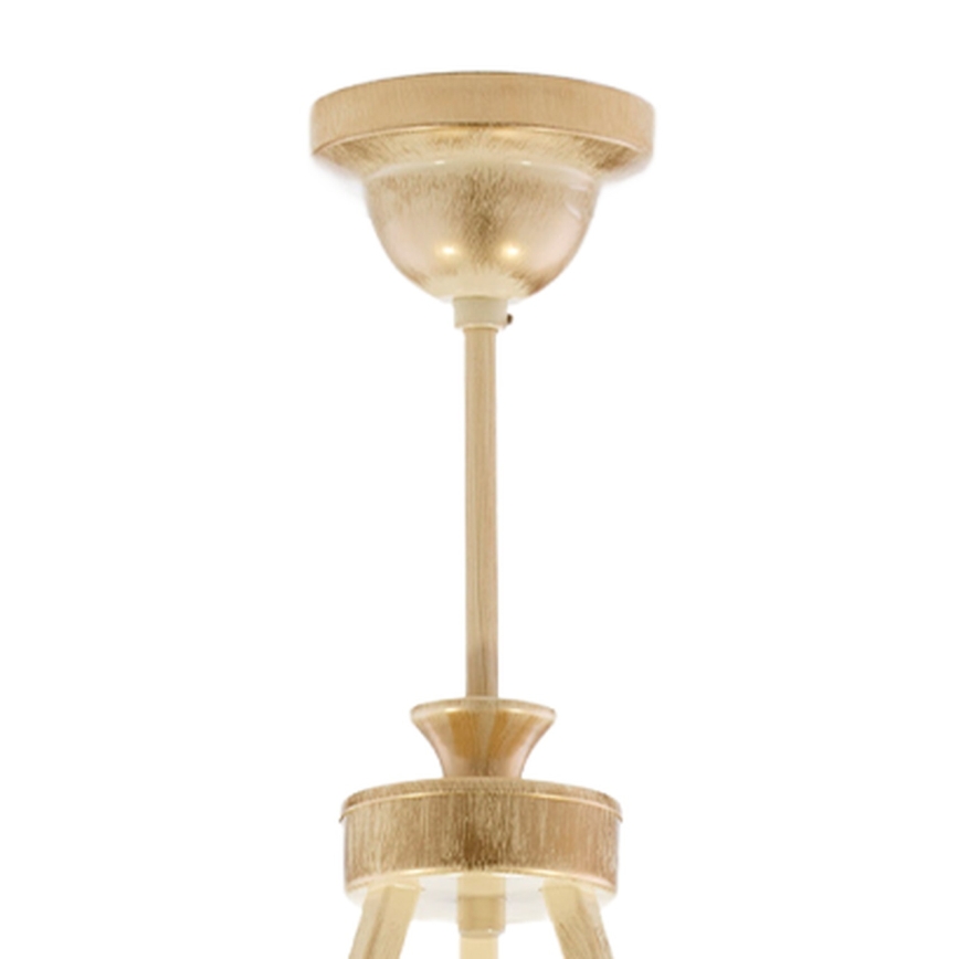 Brilagi - Luster na tyči SAPHIRE 3xE27/15W/230V pr. 66 cm krémová/zlatá/patina