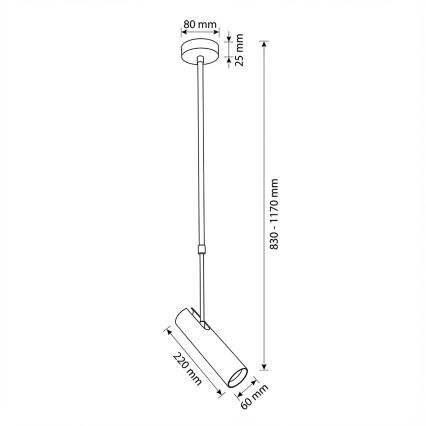 Brilagi - Luster na tyči SELE 1xGU10/30W/230V béžová
