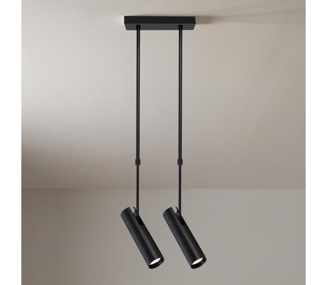 Brilagi - Luster na tyči SELE 2xGU10/30W/230V čierna WO-TELE-02-BLK-OEM