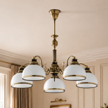Brilagi - Luster na tyči TAURUS 5xE27/15W/230V priemer 70 cm bronz