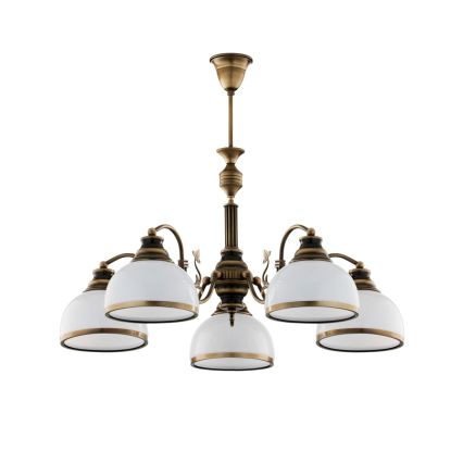 Brilagi - Luster na tyči TAURUS 5xE27/15W/230V priemer 70 cm bronz