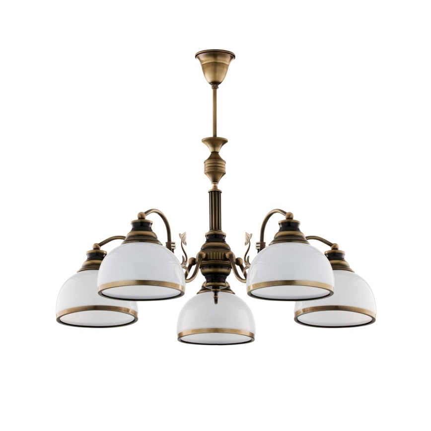 Brilagi - Luster na tyči TAURUS 5xE27/15W/230V priemer 70 cm bronz