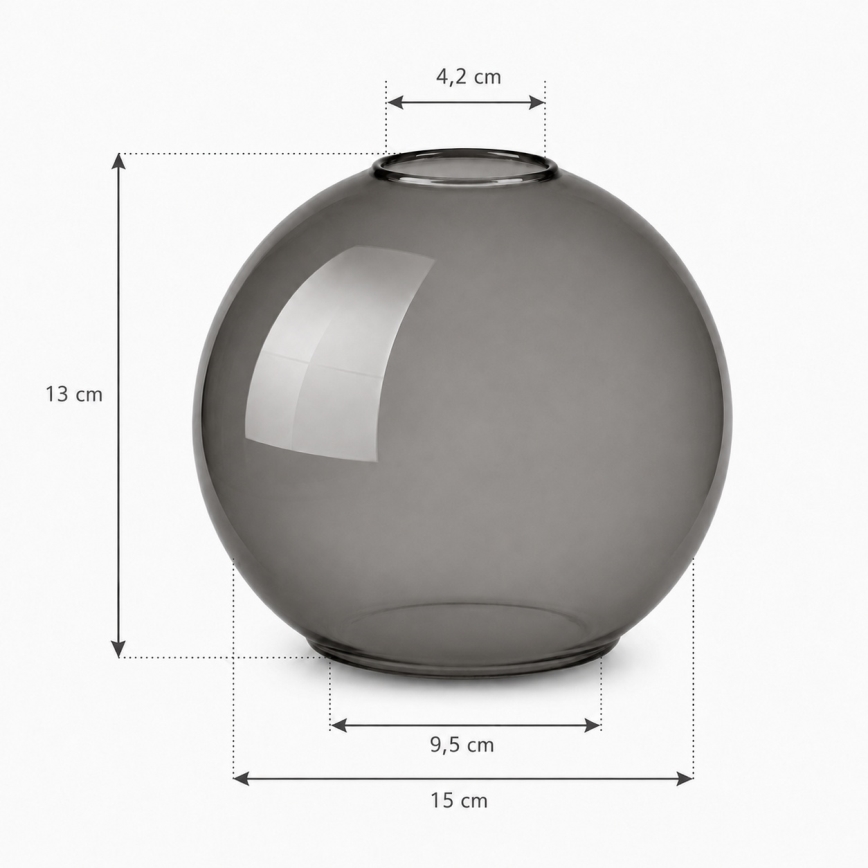 Brilagi - Náhradné sklo pre luster DIOR E27, priemer 15 cm, dymovo sivé