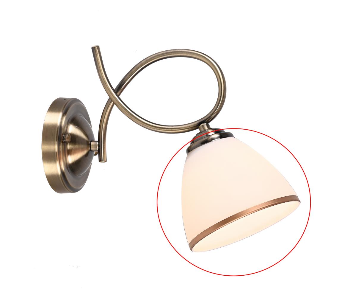 Brilagi - Náhradné sklo pre nástennú lampu a luster FRED E27, priemer 13,5 cm, krémová/bronzová 63500