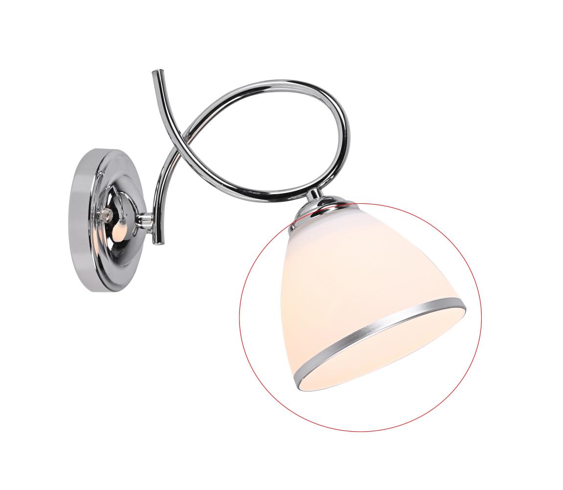 Brilagi - Náhradné sklo pre nástennú lampu a luster FRED, krémové / lesklý chróm 63501