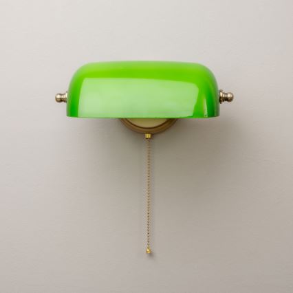 Brilagi - Nástenná lampa BANK OFFICE 1xE27/60W/230V mosadz/zelená