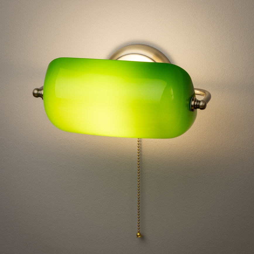 Brilagi - Nástenná lampa BANK OFFICE 1xE27/60W/230V mosadz/zelená