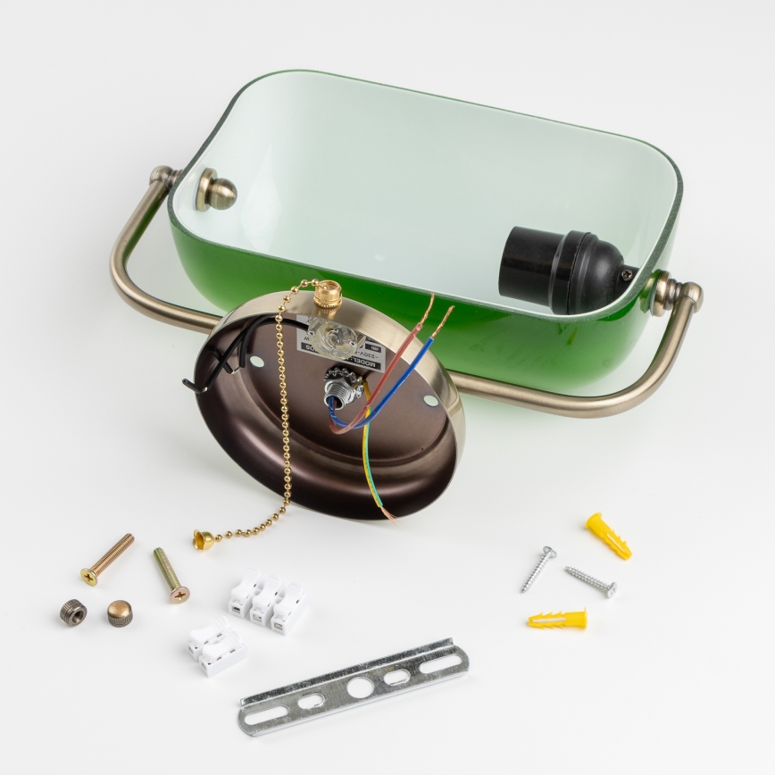 Brilagi - Nástenná lampa BANK OFFICE 1xE27/60W/230V mosadz/zelená