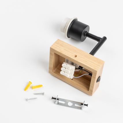 Brilagi - Detská nástenná lampa BOBO WOOD 1xE27/25W/230V dub/čierna/biela/jednorožce