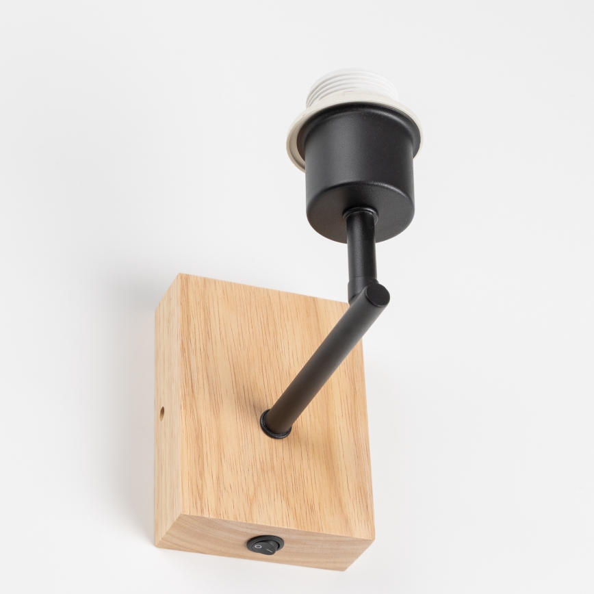 Brilagi - Detská nástenná lampa BOBO WOOD 1xE27/25W/230V dub/čierna/biela/modrá/medvedíky