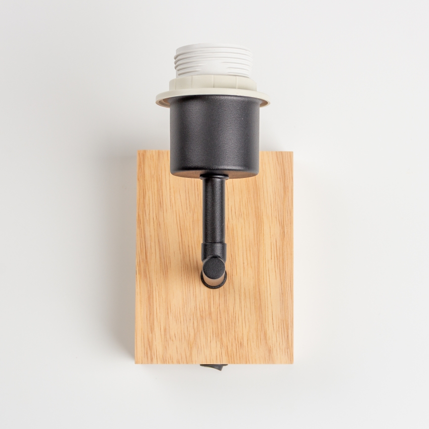Brilagi - Detská nástenná lampa BOBO WOOD 1xE27/25W/230V dub/čierna/biela/modrá/medvedíky