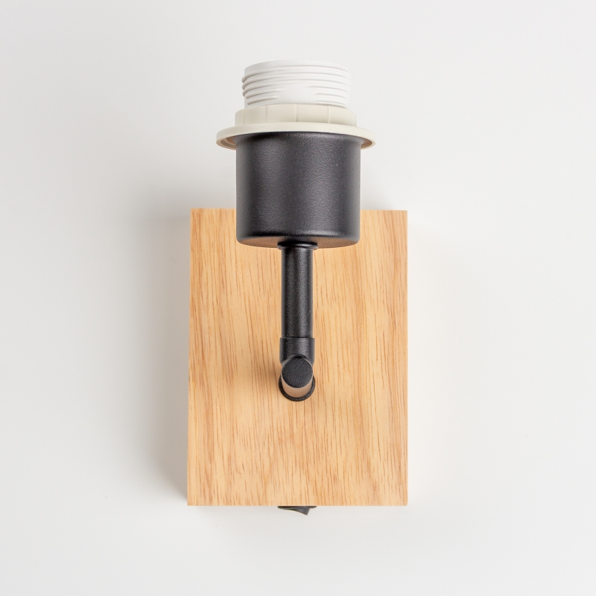 Brilagi - Detská nástenná lampa BOBO WOOD 1xE27/25W/230V dub/čierna/biela/zvieratká