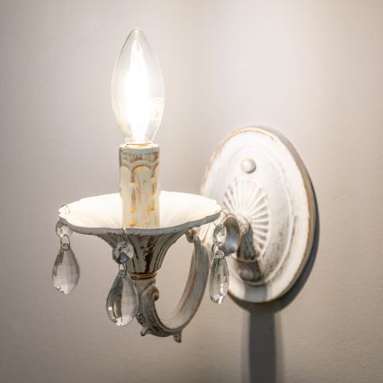 BRILAGI - Nástenná lampa CLASSIC 1xE14/60W/230V krémová/patina
