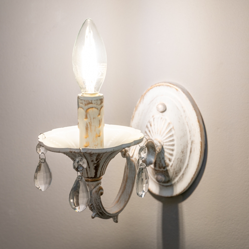 BRILAGI - Nástenná lampa CLASSIC 1xE14/60W/230V krémová/patina