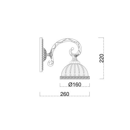Brilagi - Nástenná lampa CLASSIC 1xE27/60W/230V mosadz