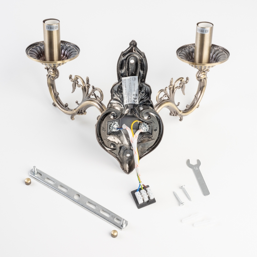 BRILAGI - Nástenná lampa CLASSIC 2xE14/10W/230V mosadz