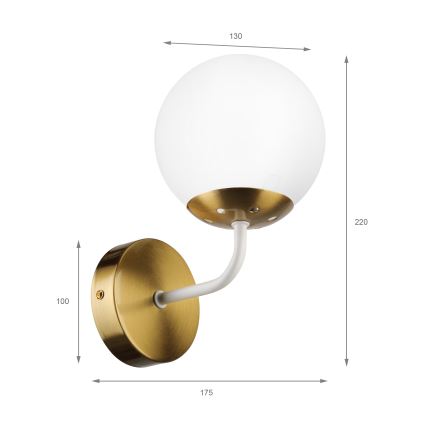 Brilagi - Nástenná lampa MALIVA 1xE14/15W/230V zlatá/biela