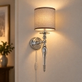 BRILAGI - Nástenná lampa NUBILA 1xE27/60W/230V lesklý chróm/hnedá