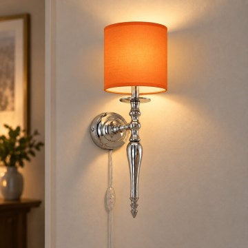 BRILAGI - Nástenná lampa NUBILA 1xE27/60W/230V lesklý chróm/oranžová