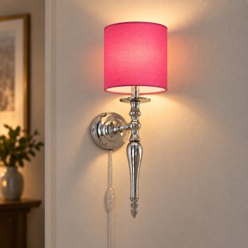 BRILAGI - Nástenná lampa NUBILA 1xE27/60W/230V lesklý chróm/ružová