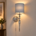 BRILAGI - Nástenná lampa NUBILA 1xE27/60W/230V lesklý chróm/svetlosivá