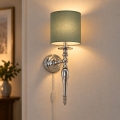 BRILAGI - Nástenná lampa NUBILA 1xE27/60W/230V lesklý chróm/zelená
