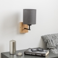 Brilagi - Nástenná lampa NUBILA WOOD 1xE27/25W/230V dub/antracit