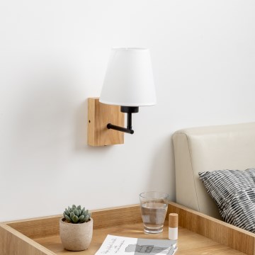 Brilagi - Nástenná lampa NUBILA WOOD 1xE27/25W/230V dub/biela