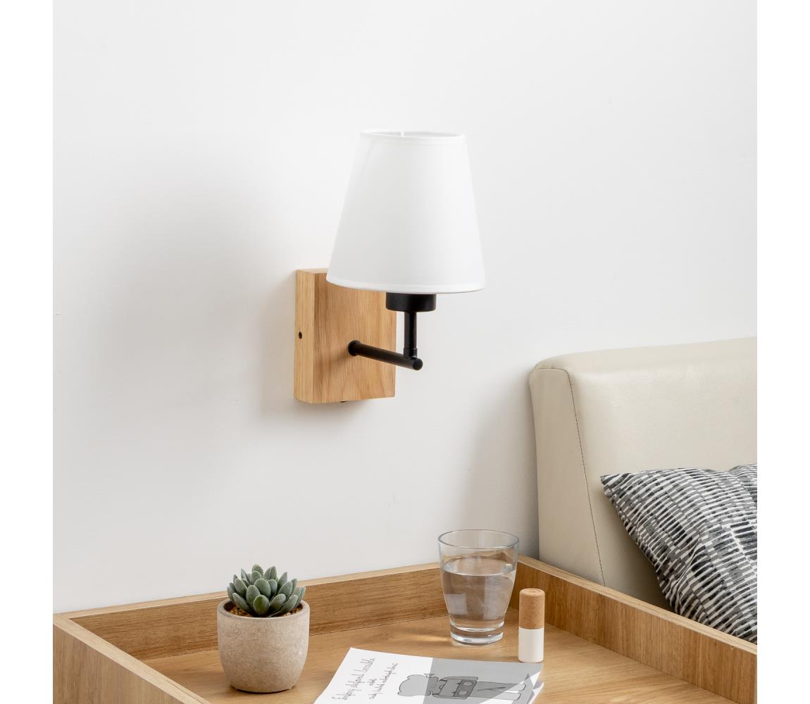 Brilagi - Nástenná lampa NUBILA WOOD 1xE27/25W/230V dub/biela BG1561+BG1573