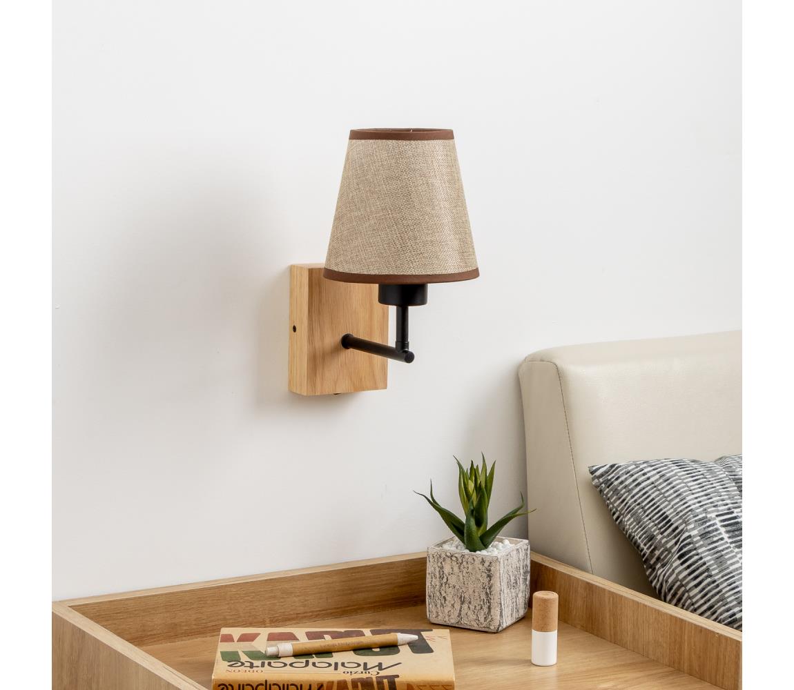 Brilagi - Nástenná lampa NUBILA WOOD 1xE27/25W/230V dub/hnedá BG1561+BG1570