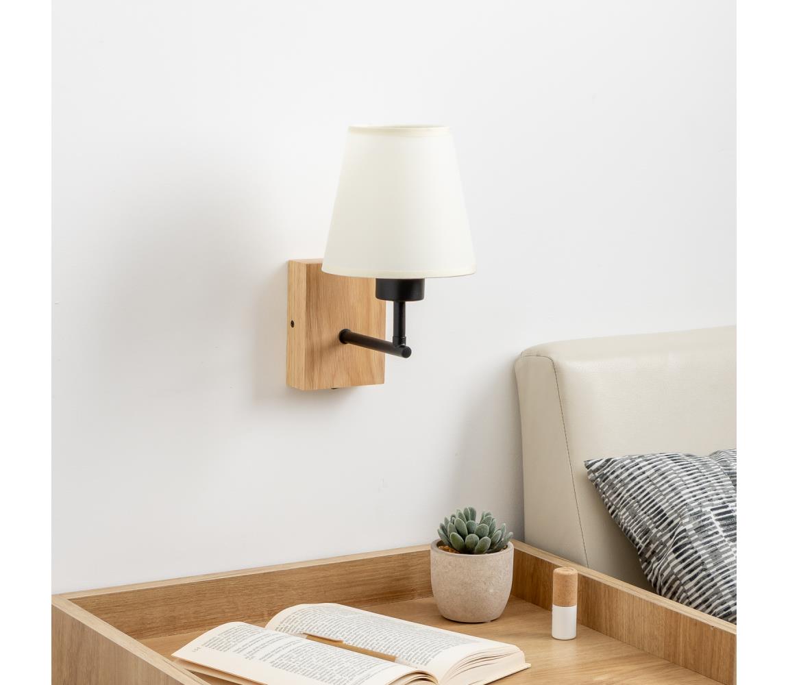 Brilagi - Nástenná lampa NUBILA WOOD 1xE27/25W/230V dub/krémová BG1561+BG1572