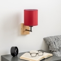 Brilagi - Nástenná lampa NUBILA WOOD 1xE27/25W/230V dub/pompejská červená