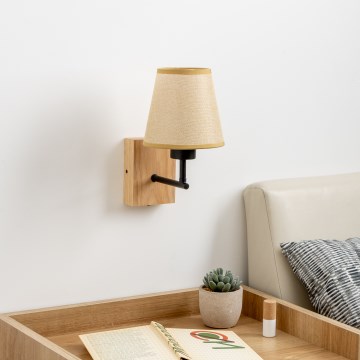 Brilagi - Nástenná lampa NUBILA WOOD 1xE27/25W/230V dub/svetlohnedá