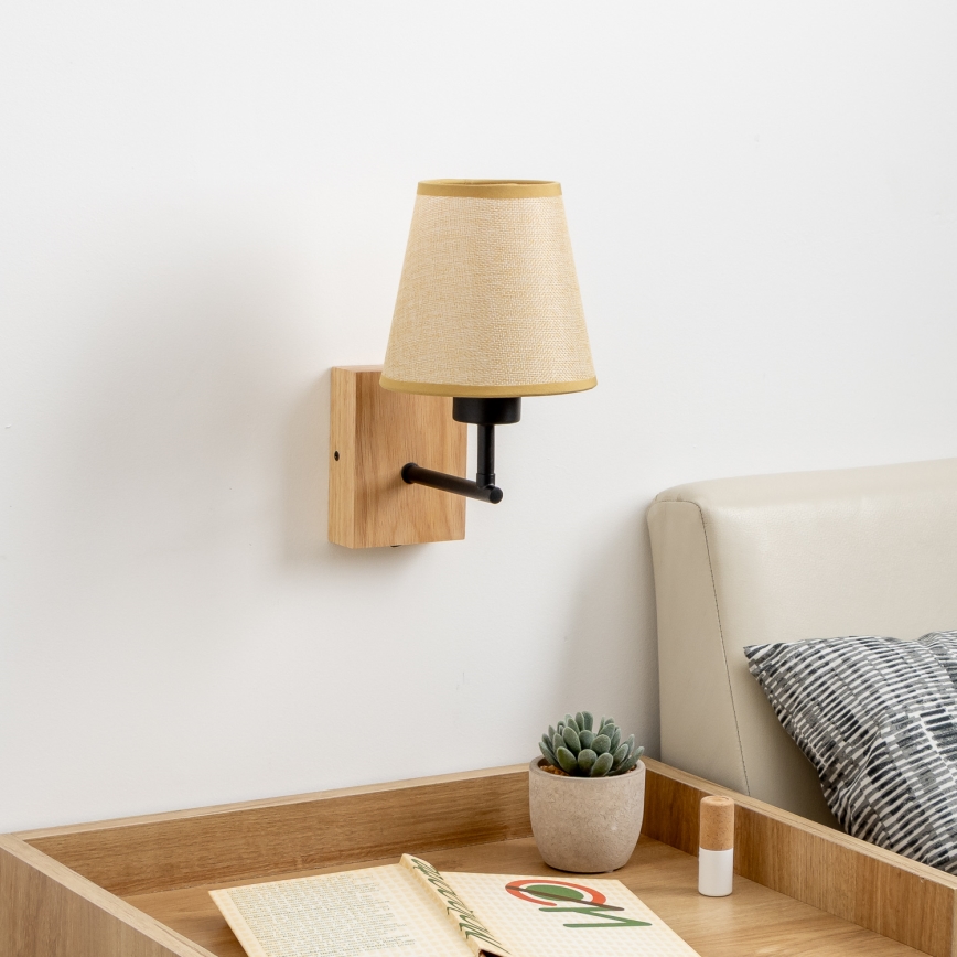 Brilagi - Nástenná lampa NUBILA WOOD 1xE27/25W/230V dub/svetlohnedá