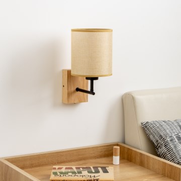 Brilagi - Nástenná lampa NUBILA WOOD 1xE27/25W/230V dub/svetlohnedá